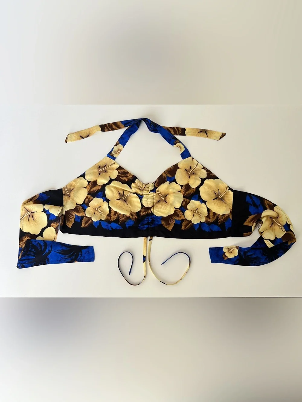 Hibiscus Collection Hawaii Floral Halter Top NWT Tropical Rayon - Picture 2 of 10